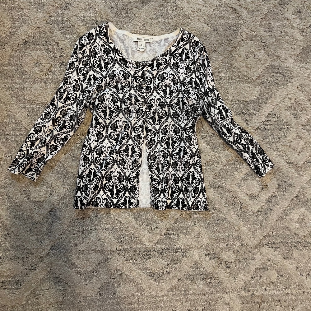 White House Black Market, Black and White Sweater